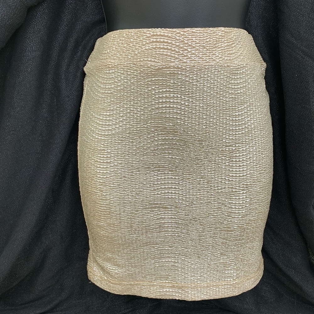 Charlotte Russe gold stretch skirt